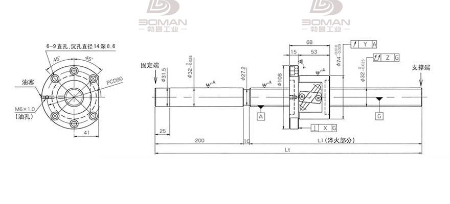KURODA GG3210DS-DALR-1600A 黑田精工丝杆怎么安装图解