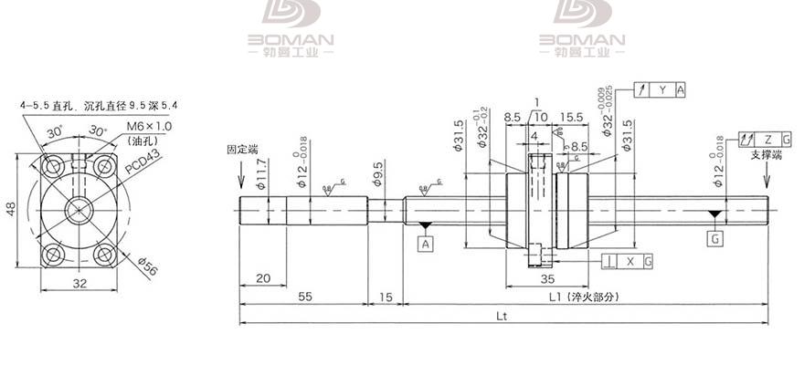 KURODA HG1230QS-BEZR-0800A 黑田精工丝杆怎么安装图解