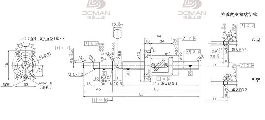 KURODA GP1205DS-BALR-0450B-C3S kuroda丝杆系列