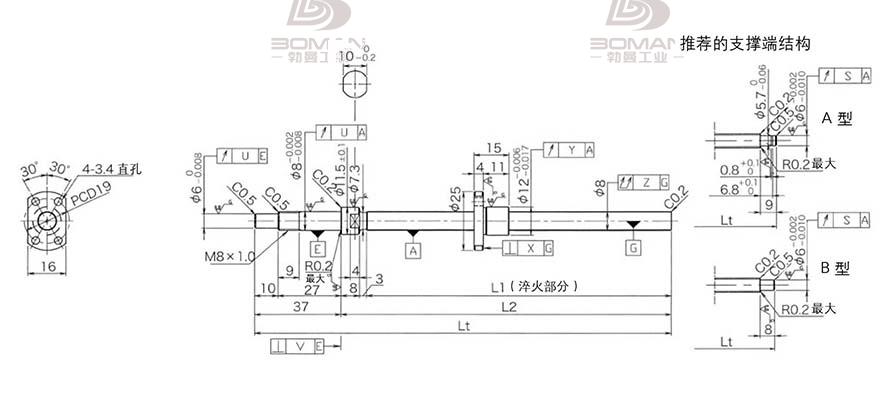 KURODA DP0801JS-HDNR-0180B-C3F 黑田滚珠丝杆作用